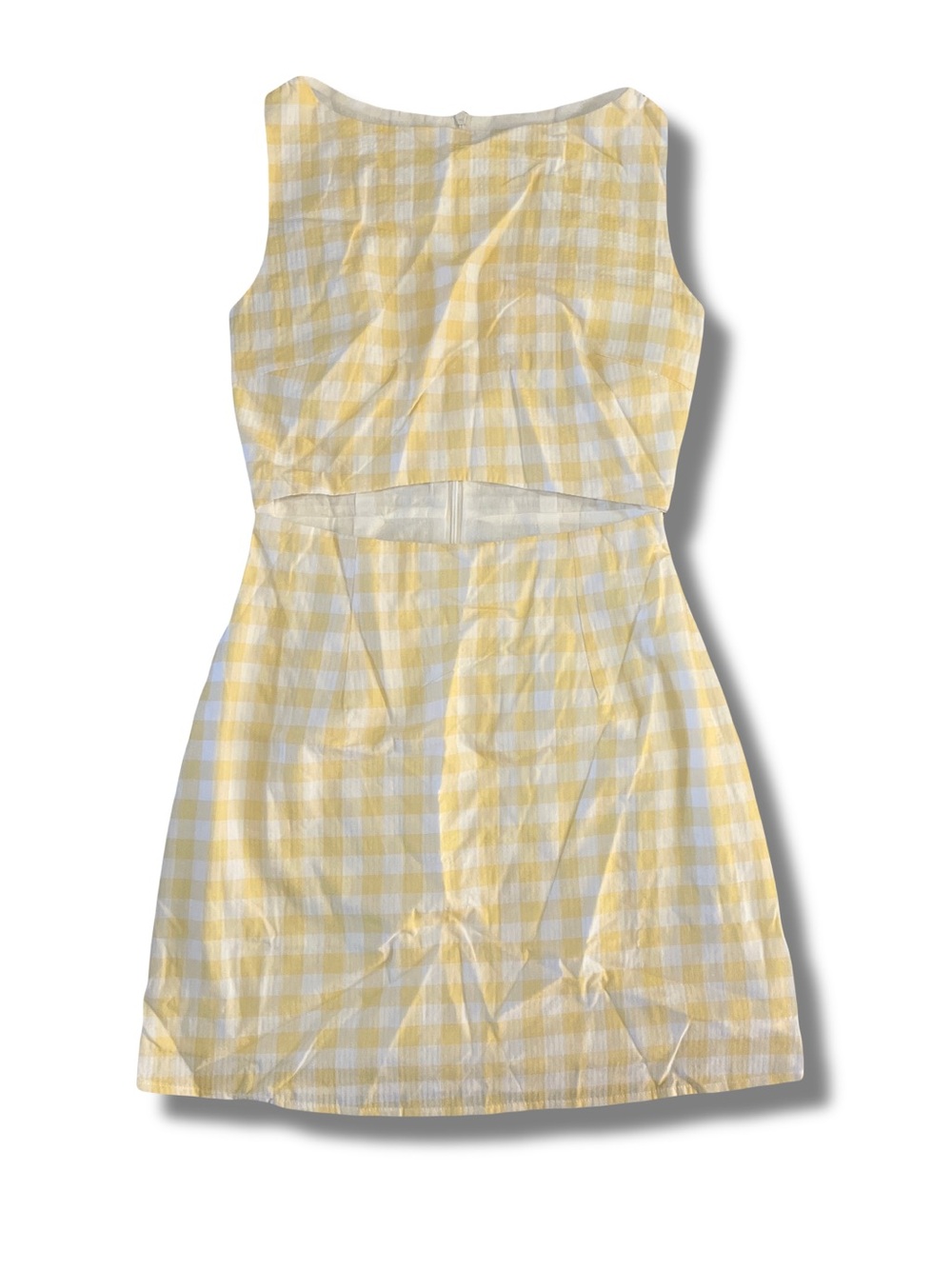 Charlie Holiday Ivy Yellow Gingham Cutout Mini Dress XS NWT $109 Summer Dress - Picture 3 of 8